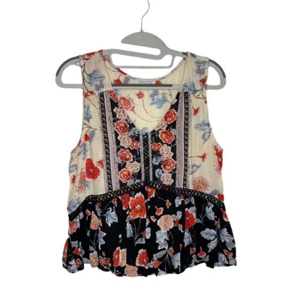 Patrons of Peace Tops - Patrons of Peace Women's Size M Floral Casual Pullover Sleeveless V-Neck Blouse